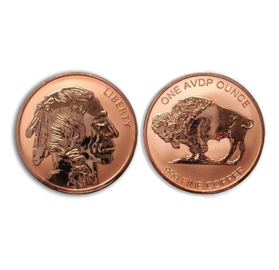 1 oz Reverse Proof 999 Pure Copper Buffalo Round