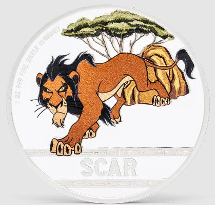2024 1 Oz Disney The Lion King 30th Anniversary Scar Silver Coin