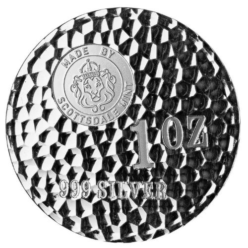 Scottsdale Mint 1 oz Tombstone Hammered 999 Pure Silver Round