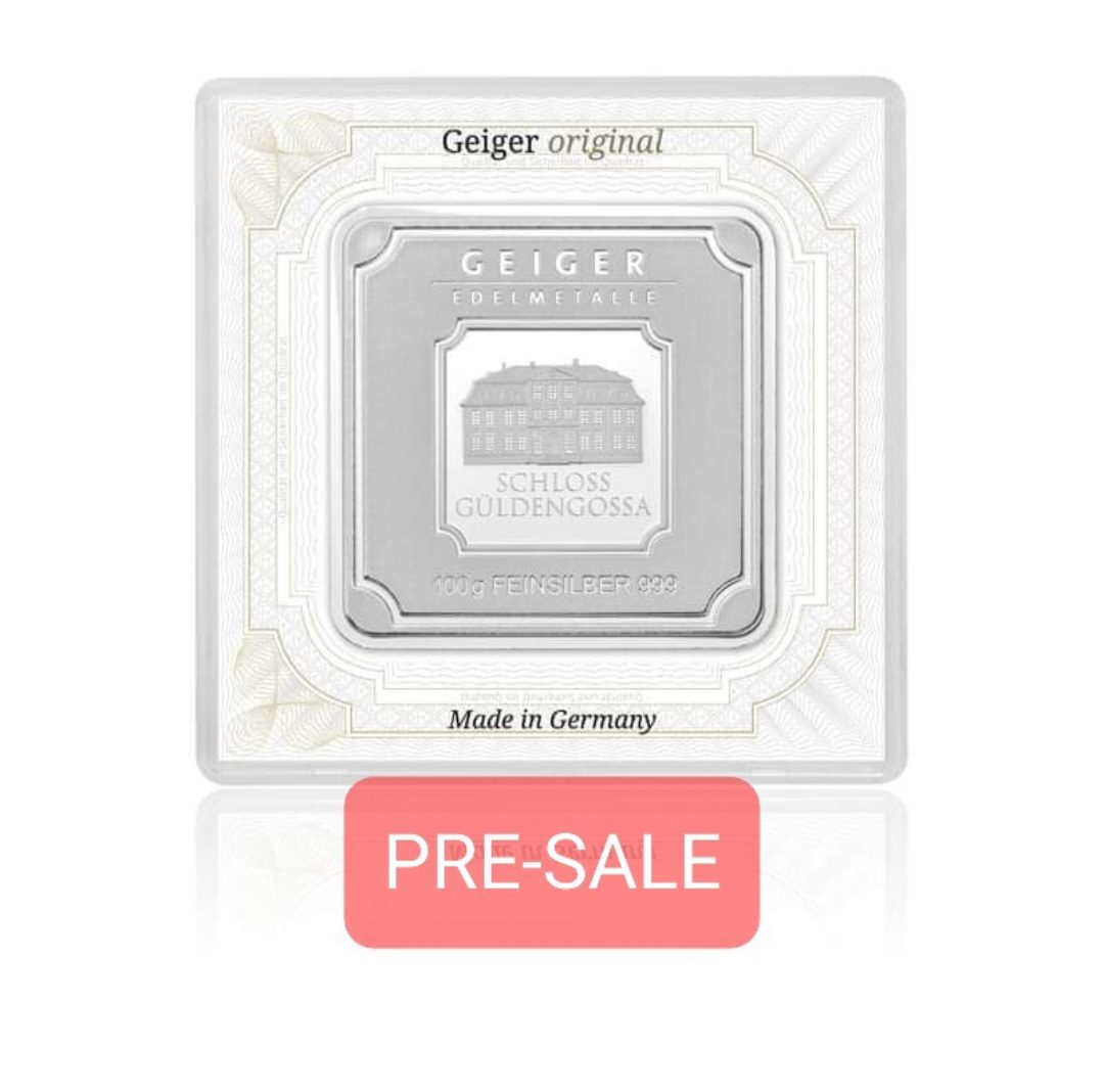 Geiger Edelmetalle 100 g Silver Bar in Assay