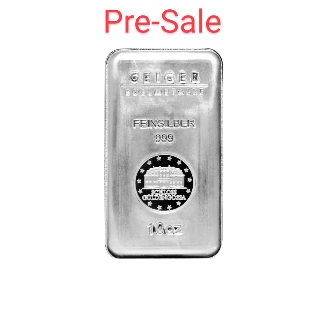 Kzoo Bullion Exclusive 2024 Geiger Edelmetalle 10 oz 999 Silver Security Line Series Bar