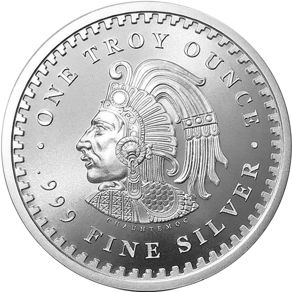 1 OZ SILVER ROUND AZTEC CALENDAR