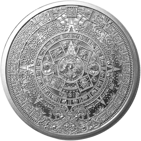 1 OZ SILVER ROUND AZTEC CALENDAR