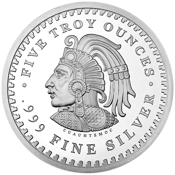 5 OZ 999 SILVER ROUND AZTEC CALENDAR