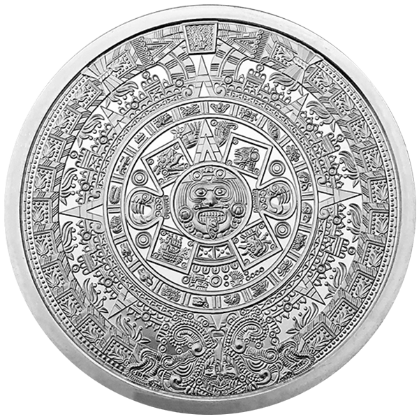 5 OZ 999 SILVER ROUND AZTEC CALENDAR