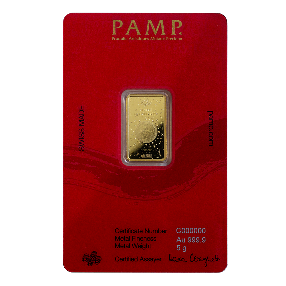 2024 Year of the Dragon 9999 Dragon 5g Gold Bar