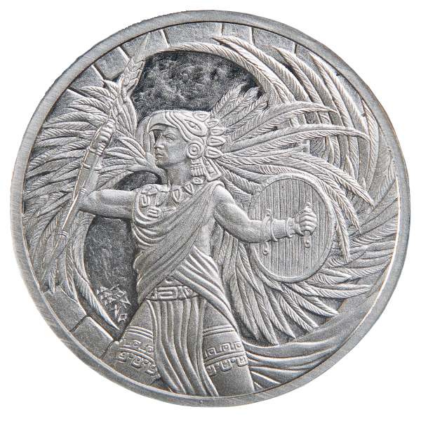 1 oz Aztec Eagle Warrior 999+ Pure Silver Round