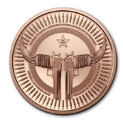 1 oz AVDP 999 Pure Copper Texas Longhorn Open Carry Round