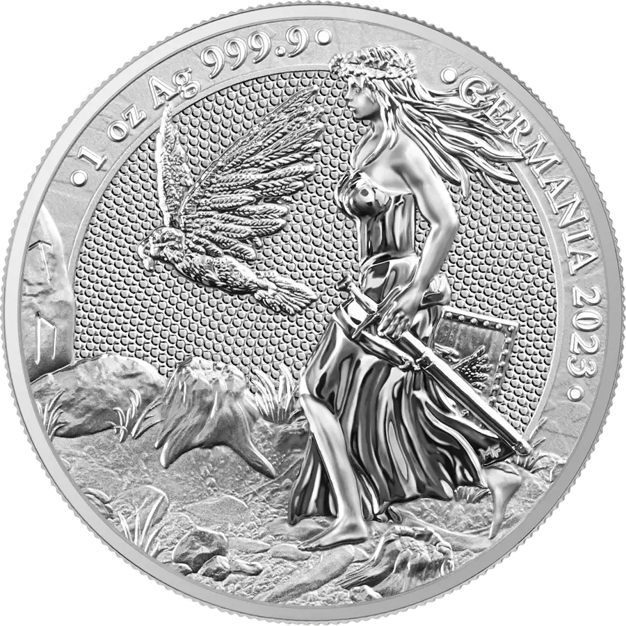 2023 1 oz Silver Germania 5 Marks Coin
