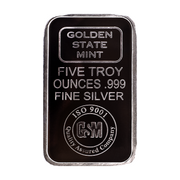 5 OZ SILVER BAR GOLDEN STATE MINT