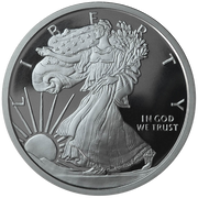 2 OZ SILVER ROUND WALKING LIBERTY GOLDEN STATE MINT