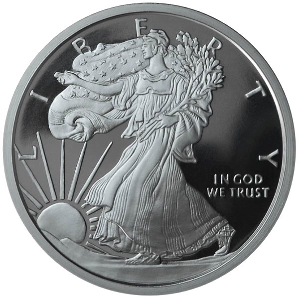 2 OZ SILVER ROUND WALKING LIBERTY GOLDEN STATE MINT