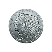 1/2 OZ SILVER ROUND INCUSE INDIAN DESIGN GOLDEN STATE MINT