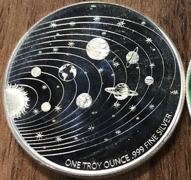1 oz Colorized Alien Silver 999 Round