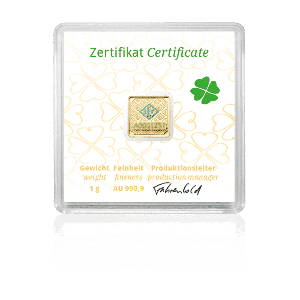 Geiger Edelmetalle AG 1 g Gold Bar in Luck Assay