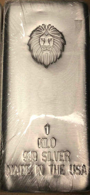 1 kg 999 Silver Kzoo Bullion Lion Cast Bar