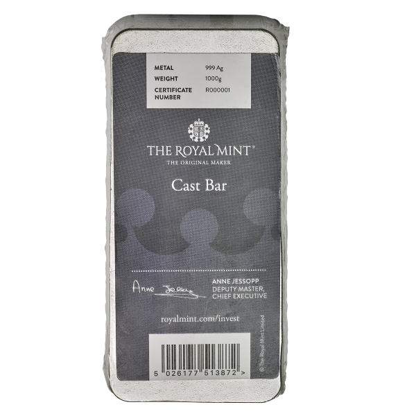 1 KILO 999 SILVER BAR THE ROYAL MINT NEW SEALED