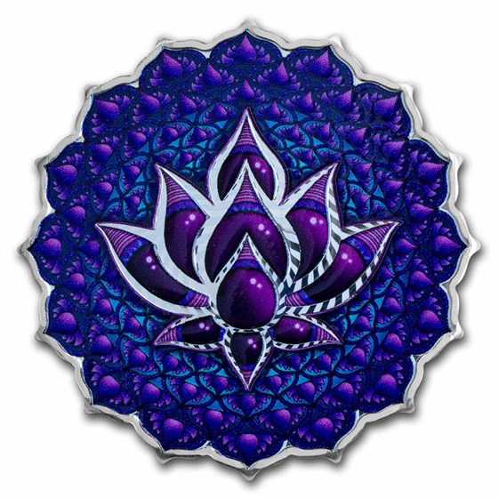2024 PAMP 2 oz 9999 Silver Lotus of the 7th Chakra Proof