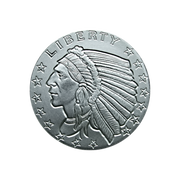 1/4 OZ SILVER ROUND INCUSE INDIAN DESIGN GOLDEN STATE MINT