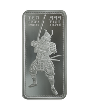 10 OZ 999 SILVER BAR SAMURAI WARRIOR