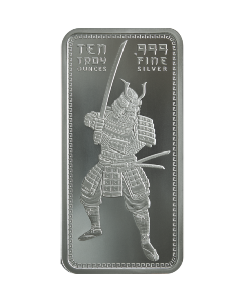 10 OZ 999 SILVER BAR SAMURAI WARRIOR