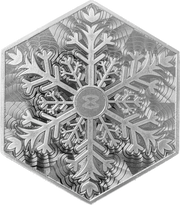 10 oz Hexagonal Silver Snowflake Bar