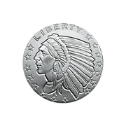 1/10 OZ SILVER ROUND INCUSE INDIAN DESIGN GOLDEN STATE MINT