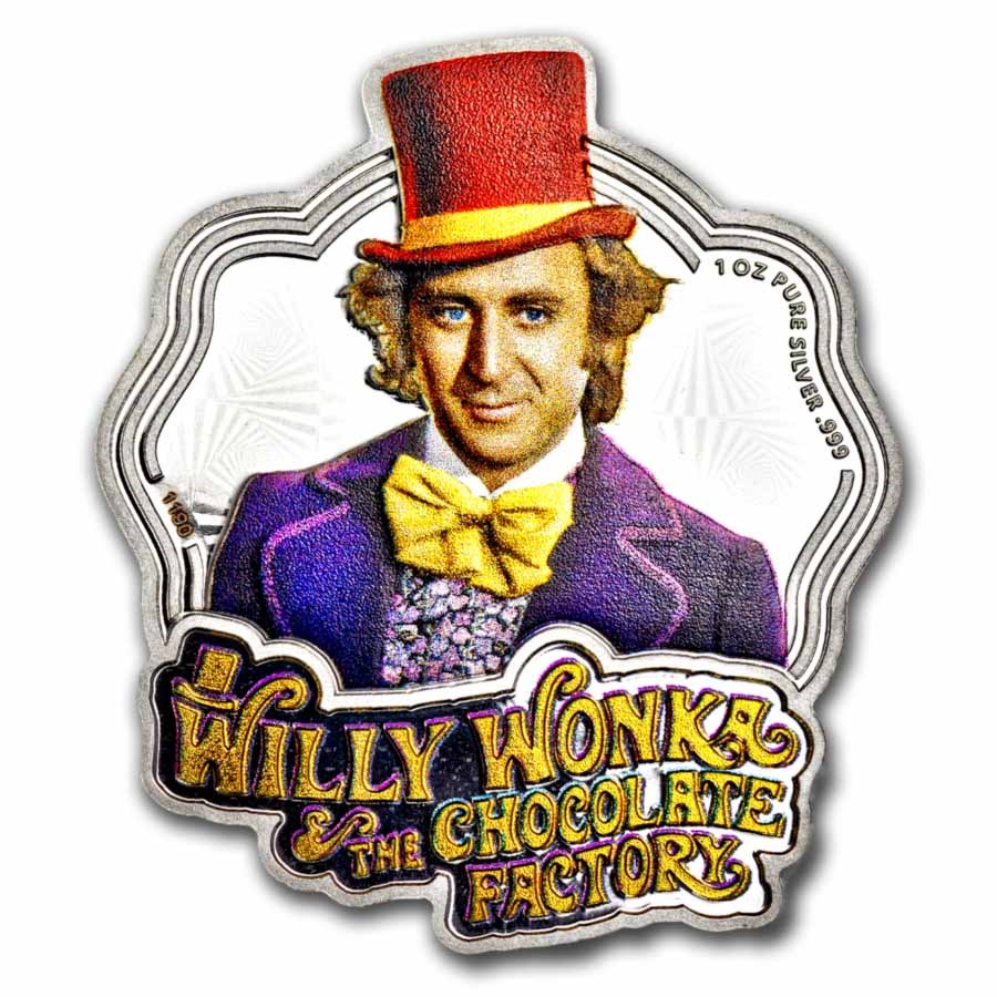 Pamp 2024 Willy Wonka 1 oz Silver Colorized Coin in Box